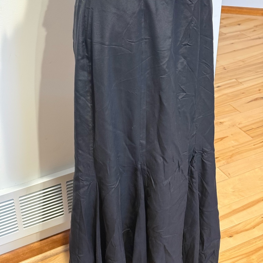 100% Silk Charter Club Black Maxi Skirt - Picture 6 of 9